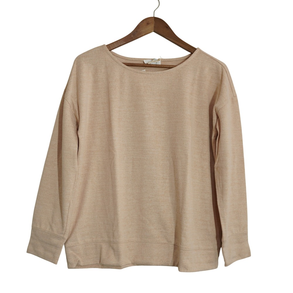 Haven Well Within Cozy Knit Lightweight Sweater Peach New Drop Shoulder Pullover